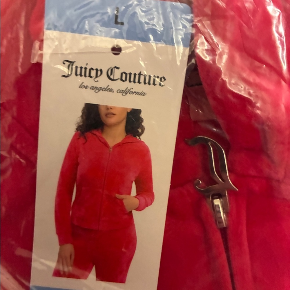Juicy Couture Pink Velour Tracksuit. Women’s Top size L/bottoms size M